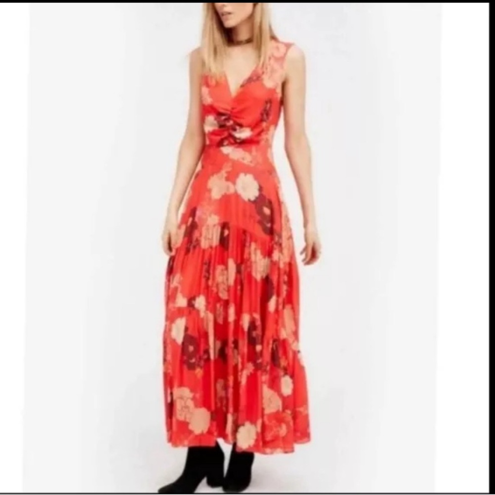 Free People Sure Thing Floral Printed Tiered Maxi Boho Dress SIze 4